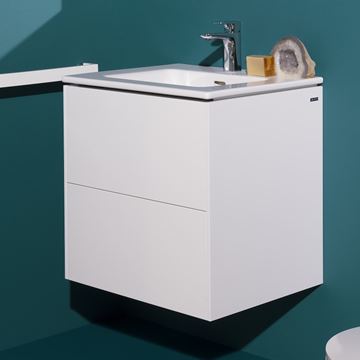 LAUFEN PRO S skrinka s umývadlom 60x50x61 cm, 2 zásuvky, Push-open, s organizérom, lesklá biela H8649602611041 Obrázek - fotka