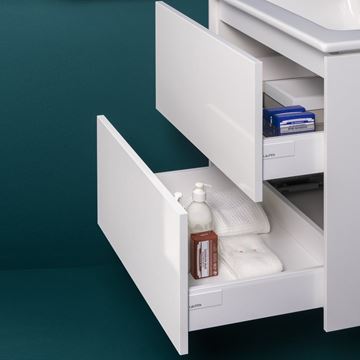 LAUFEN PRO S skrinka s umývadlom 60x50x61 cm, 2 zásuvky, Push-open, s organizérom, lesklá biela H8649602611041 Obrázek - fotka
