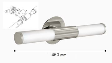 EGLO PALMERA nástenné svietidlo E14, 2x40 W, 460 mm 87222 Technický nákres