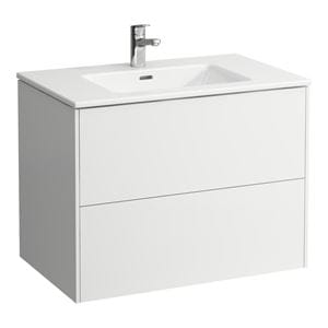 LAUFEN PRO S skrinka s umývadlom 80x50x61 cm, 2 zásuvky, Push-open, s organizérom, lesklá biela