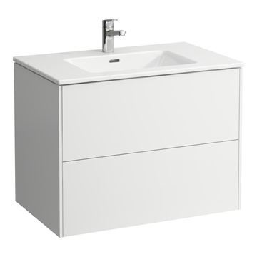 LAUFEN PRO S skrinka s umývadlom 80x50x61 cm, 2 zásuvky, Push-open, s organizérom, lesklá biela