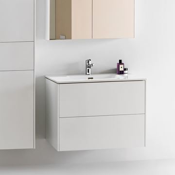 LAUFEN PRO S skrinka s umývadlom 80x50x61 cm, 2 zásuvky, Push-open, s organizérom, lesklá biela H8649612611041 Obrázek - fotka