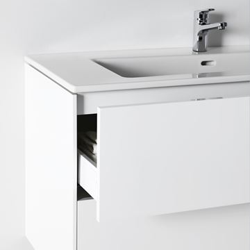 LAUFEN PRO S skrinka s umývadlom 100x50x61 cm, 2 zásuvky, Push-open, s organizérom, lesklá biela H8649622611041 Obrázek - fotka