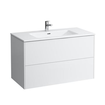 LAUFEN PRO S skrinka s umývadlom 100x50x61 cm, 2 zásuvky, Push-open, s organizérom, lesklá biela