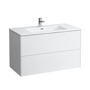 LAUFEN PRO S skrinka s umývadlom 100x50x61 cm, 2 zásuvky, Push-open, s organizérom, lesklá biela