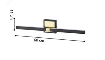 EGLO PEGUERA nástenné LED svietidlo, 3000 K, 1165 lm, 600 mm, čierna/kefovaná mosadz 900928 Technický nákres
