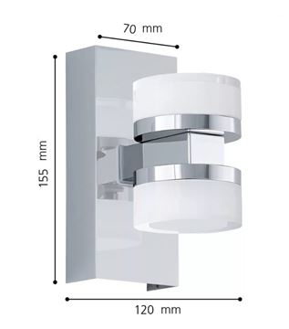 EGLO ROMENDO 1 nástenné LED svietidlo, 3000 K, 1080 lm, chróm 96541 Technický nákres