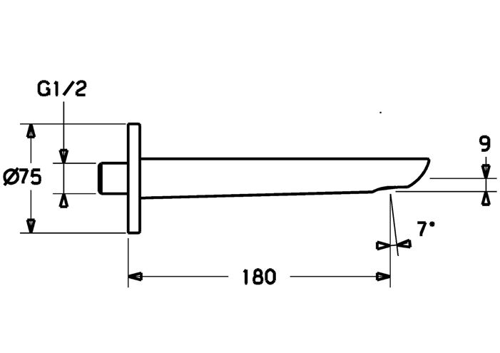 HANSA LIGNA vaňový vpust, chróm 06822102 Technický nákres