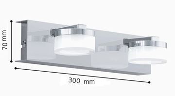 EGLO ROMENDO 1 nástenné LED svietidlo, 3000 K, 1080 lm, 300 mm, chróm 96542 Technický nákres