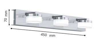 EGLO ROMENDO 1 nástenné LED svietidlo, 3000 K, 1620 lm, 450 mm, chróm 96543 Technický nákres