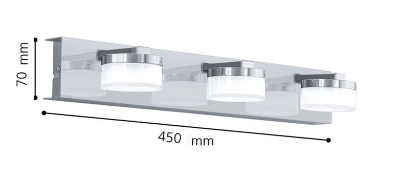 EGLO ROMENDO 1 nástenné LED svietidlo, 3000 K, 1620 lm, 450 mm, chróm 96543 Technický nákres