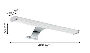 EGLO VINCHIO LED svietidlo na zrkadlo, 3000 K, 1050 lm, 400 mm, chróm 98501 Technický nákres