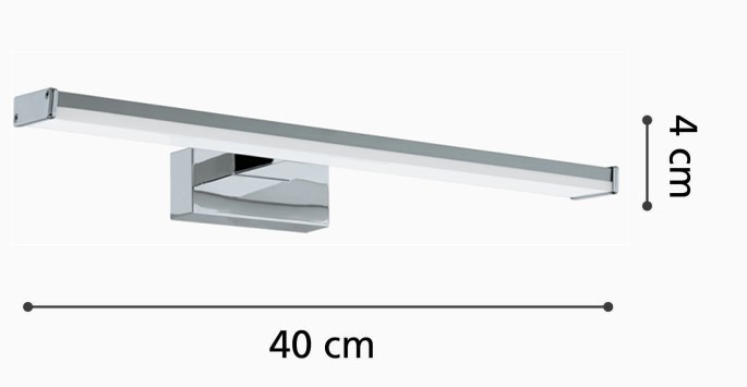 EGLO PANDELLA 1 nástenné LED svietidlo, 4000 K, 900 lm, 400 mm, chróm 96064 Technický nákres