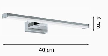 EGLO PANDELLA 1 nástenné LED svietidlo, 4000 K, 900 lm, 400 mm, chróm 96064 Technický nákres