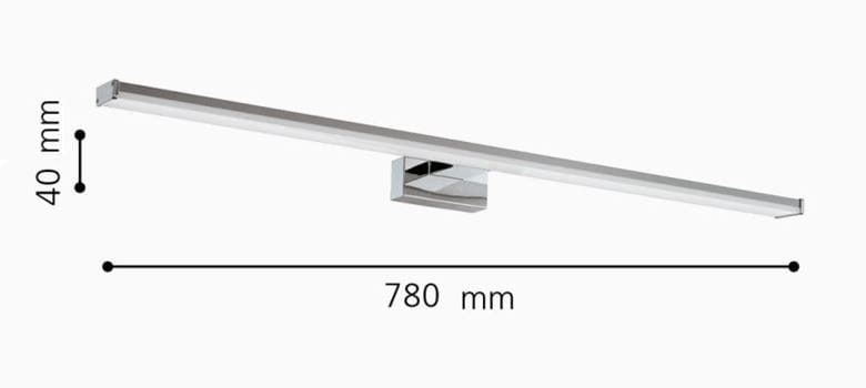 EGLO PANDELLA nástenné LED svietidlo, 4000 K, 1700 lm, 780 mm, chróm 96066 Technický nákres