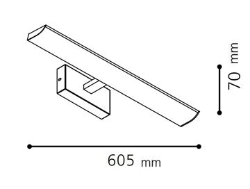 EGLO TABIANO nástenné LED svietidlo, 4000 K, 900 lm, 605 mm, chróm 94613 Technický nákres
