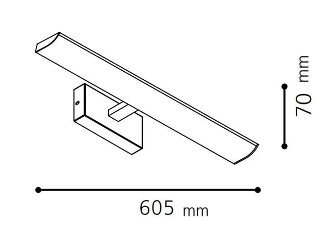 EGLO TABIANO nástenné LED svietidlo, 4000 K, 900 lm, 605 mm, chróm 94613 Technický nákres