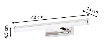 EGLO VADUMI nástenné LED svietidlo, 4000 K, 900 lm, 400 mm, chróm 97081 Technický nákres