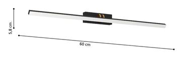 EGLO VERDELLO nástenné LED svietidlo, 3000/6500 K, 750 lm, 600 mm, čierna 900475 Technický nákres