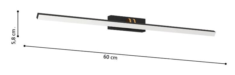 EGLO VERDELLO nástenné LED svietidlo, 3000/6500 K, 750 lm, 600 mm, čierna 900475 Technický nákres
