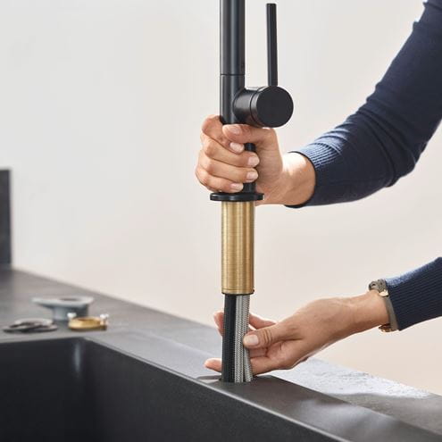HANSGROHE TALIS M54 drezová batéria, s vyťahovacou sprškou, EcoSmart, matná čierna 72842670 Obrázek - fotka
