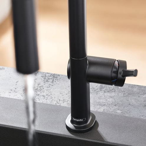 HANSGROHE TALIS M54 drezová batéria, s vyťahovacou sprškou, EcoSmart, matná čierna 72842670 Obrázek - fotka