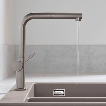 HANSGROHE TALIS M54 drezová batéria, s vyťahovacou koncovkou, nerez 72808800 Obrázek - fotka