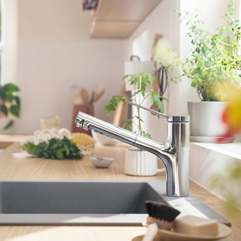 HANSGROHE ZESIS M33 drezová batéria, s vyťahovacou sprškou, chróm 74800000 Obrázek - fotka