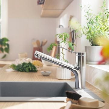 HANSGROHE ZESIS M33 drezová batéria, s vyťahovacou sprškou, chróm 74800000 Obrázek - fotka