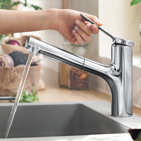 HANSGROHE ZESIS M33 drezová batéria, s vyťahovacou sprškou, chróm 74800000 Obrázek - fotka