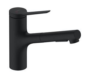 HANSGROHE ZESIS M33 drezová batéria, s vyťahovacou sprškou, matná čierna