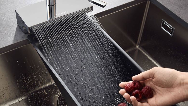 HANSGROHE AQUNO SELECT M81 drezová batéria, s vyťahovacou koncovkou a plochou spŕškou, sBox, EcoSmart, nerez 73830800 Obrázek - fotka