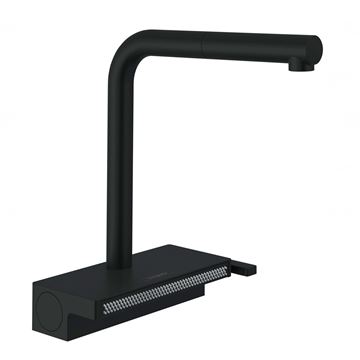 HANSGROHE AQUNO SELECT M81 drezová batéria, s vyťahovacou koncovkou a plochou spŕškou, sBox, EcoSmart, matná čierna