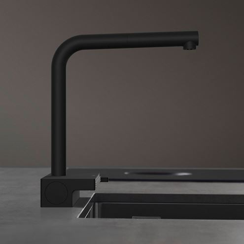 HANSGROHE AQUNO SELECT M81 drezová batéria, s vyťahovacou koncovkou a plochou spŕškou, sBox, EcoSmart, matná čierna 73830670 Obrázek - fotka