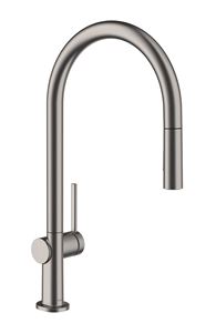 HANSGROHE TALIS M54 drezová batéria, s vyťahovacou sprškou, kartáčovaný čierny chróm
