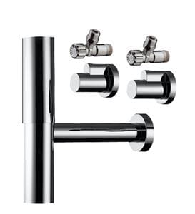 HANSGROHE FLOWESTAR dizajnová sada sifónu k umývadlu s rohovými ventilmi, DN32, s prevlečnou maticou 5/4, chróm