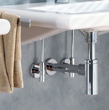 SCHELL EDITION dizajnová sada sifónu k umývadlu s rohovými ventilmi, DN32, s prevlečnou maticou 5/4, chróm 053210699 Obrázek - fotka