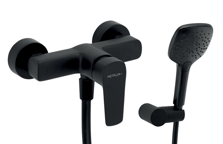 NOVASERVIS METALIA 58 sprchový set s batériou, ručná sprcha, hadica, držiak, Eco, matná čierna 58061,5 Obrázek - Hlavní obrázek