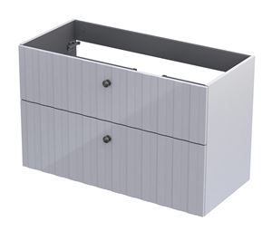 ORISTO NARVIK skrinka pod umývadlo 99,8x45,5x62 cm, 2 zásuvky, s rebrovaním, biela mat
