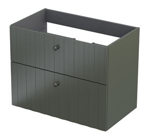 ORISTO NARVIK skrinka pod umývadlo 79,8x45,5x62 cm, 2 zásuvky, s rebrovaním, olivovo zelená mat