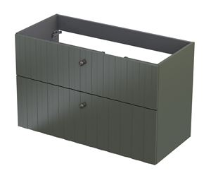 ORISTO NARVIK skrinka pod umývadlo 99,8x45,5x62 cm, 2 zásuvky, s rebrovaním, olivovo zelená mat