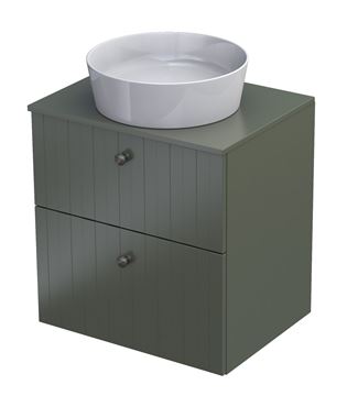 ORISTO NARVIK skrinka pod umývadlo 99,8x45,5x62 cm, 2 zásuvky, s rebrovaním, olivovo zelená mat NAR-RIB-100-G Obrázek - fotka