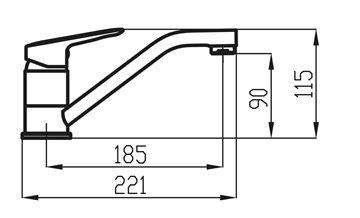 NOVASERVIS METALIA 54 drezová batéria, Eco, chróm 54096,0E Technický nákres