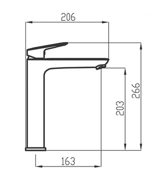 NOVASERVIS METALIA 54 umývadlová stojanková batéria, Eco, chróm 54501/1,0 Technický nákres