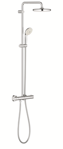 GROHE TEMPESTA SYSTEM 210 sprchový set s termostatickou batériou, horná sprcha, ručná sprcha s 3 prúdmi, tyč, hadica, Water Saving, chróm