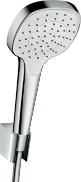 HANSGROHE CROMA SELECT E 1JET sprchová súprava 3-dielna, ručná sprcha 110x110 mm, hadica, držiak, biela/chróm