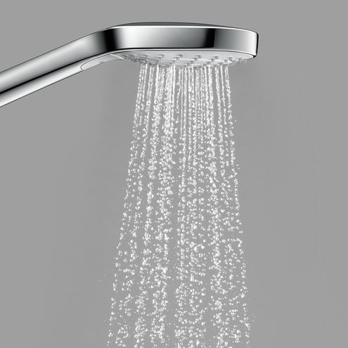 HANSGROHE CROMA SELECT E 3JET ručná sprcha 110x110 mm, 3 prúdy, EcoSmart, biela/chróm 26813400 Obrázek - fotka