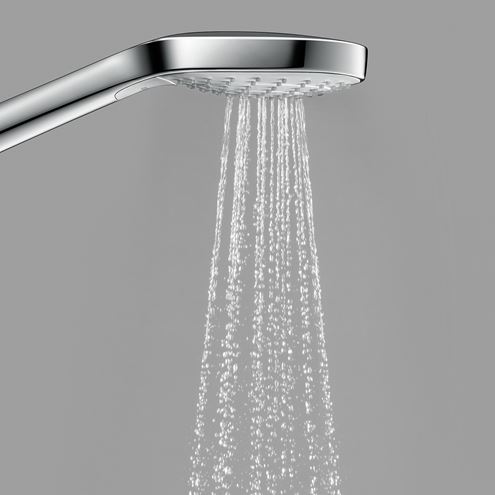 HANSGROHE CROMA SELECT E 3JET ručná sprcha 110x110 mm, 3 prúdy, EcoSmart, biela/chróm 26813400 Obrázek - fotka