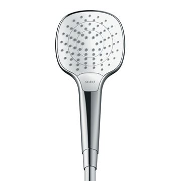 HANSGROHE CROMA SELECT E 3JET ručná sprcha 110x110 mm, 3 prúdy, EcoSmart, biela/chróm 26813400 Obrázek - fotka