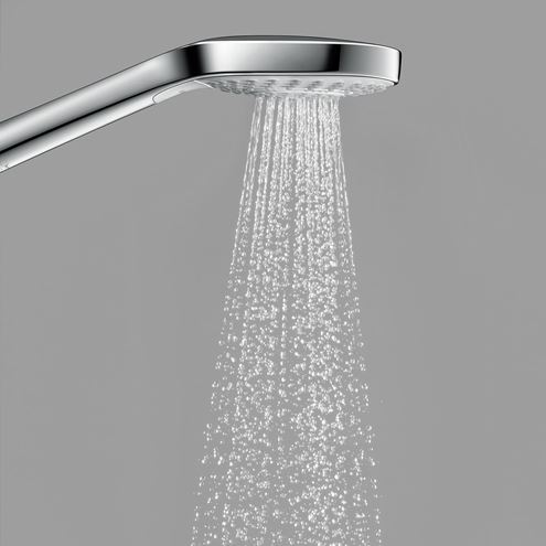 HANSGROHE CROMA SELECT E 3JET ručná sprcha 110x110 mm, 3 prúdy, EcoSmart, biela/chróm 26811400 Obrázek - fotka